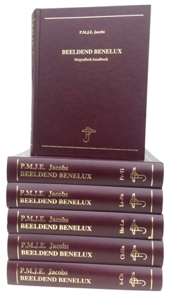 Jacobs, P.J.M., et al: - Beeldend Benelux 1600-2000. Biografisch handboek in 6 delen. Luxe lederen editie.